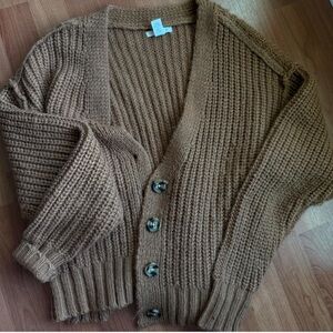Full Tilt Brown Button-Up Cardigan
